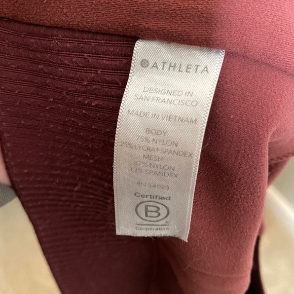 ATHLETA Aura Heel Tight Leggings Yoga Mesh Medium Brick Red - Picture 7 of 10